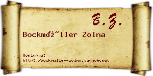 Bockmüller Zolna névjegykártya